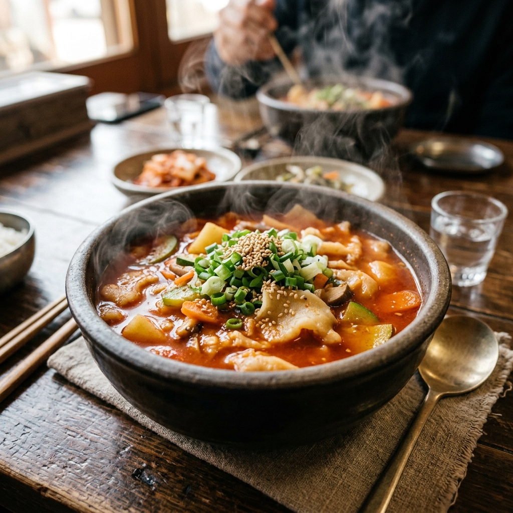 저수지휴게실 매운수제비